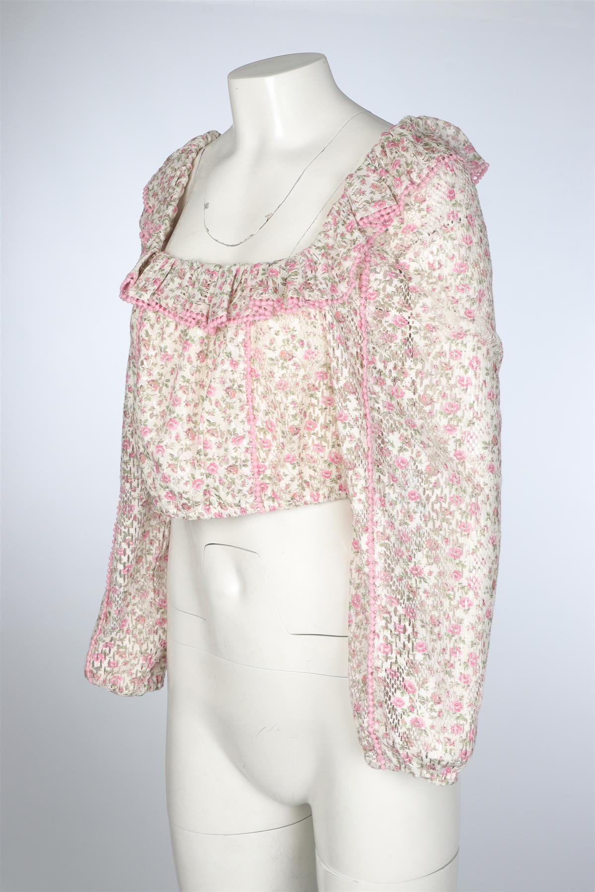 LOVESHACKFANCY PINK COTTON TOP MEDIUM