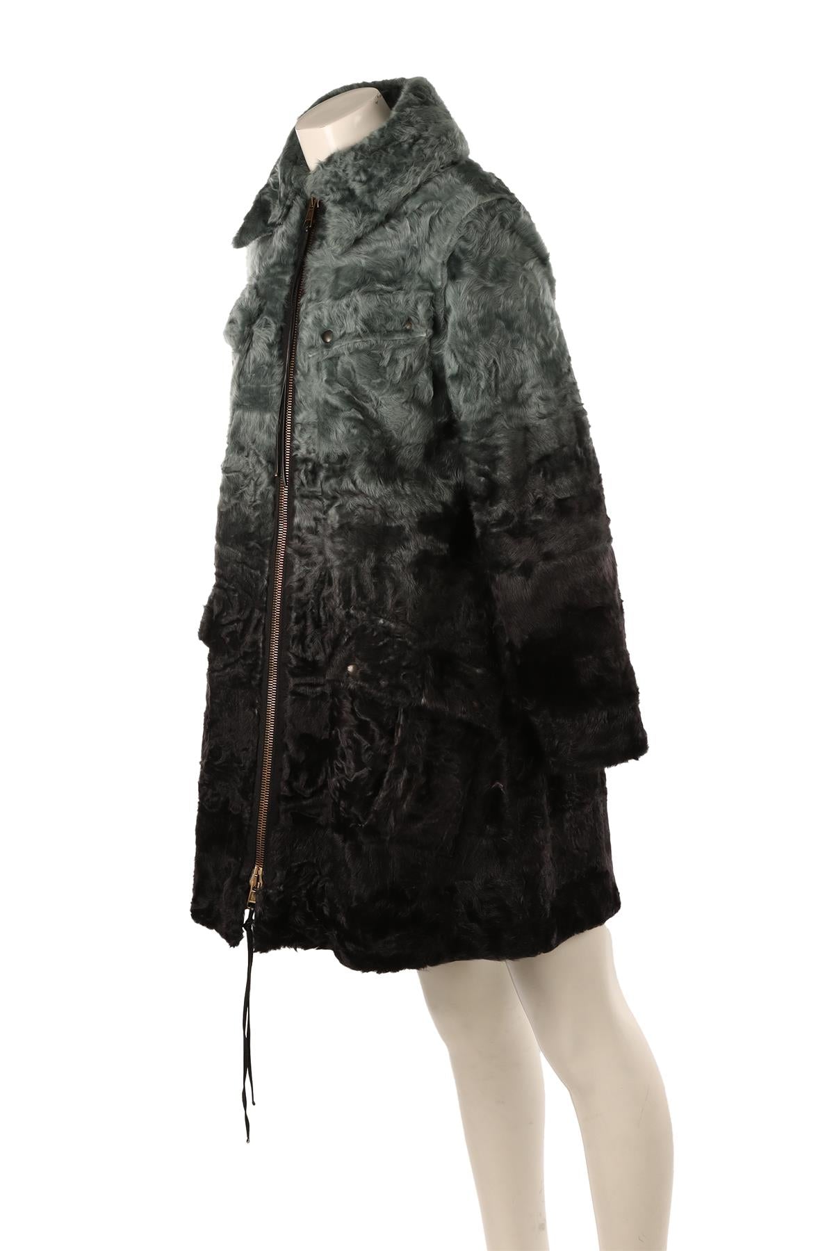 HELEN YARMAK BLUE PERSIAN LAMB COAT IT 44