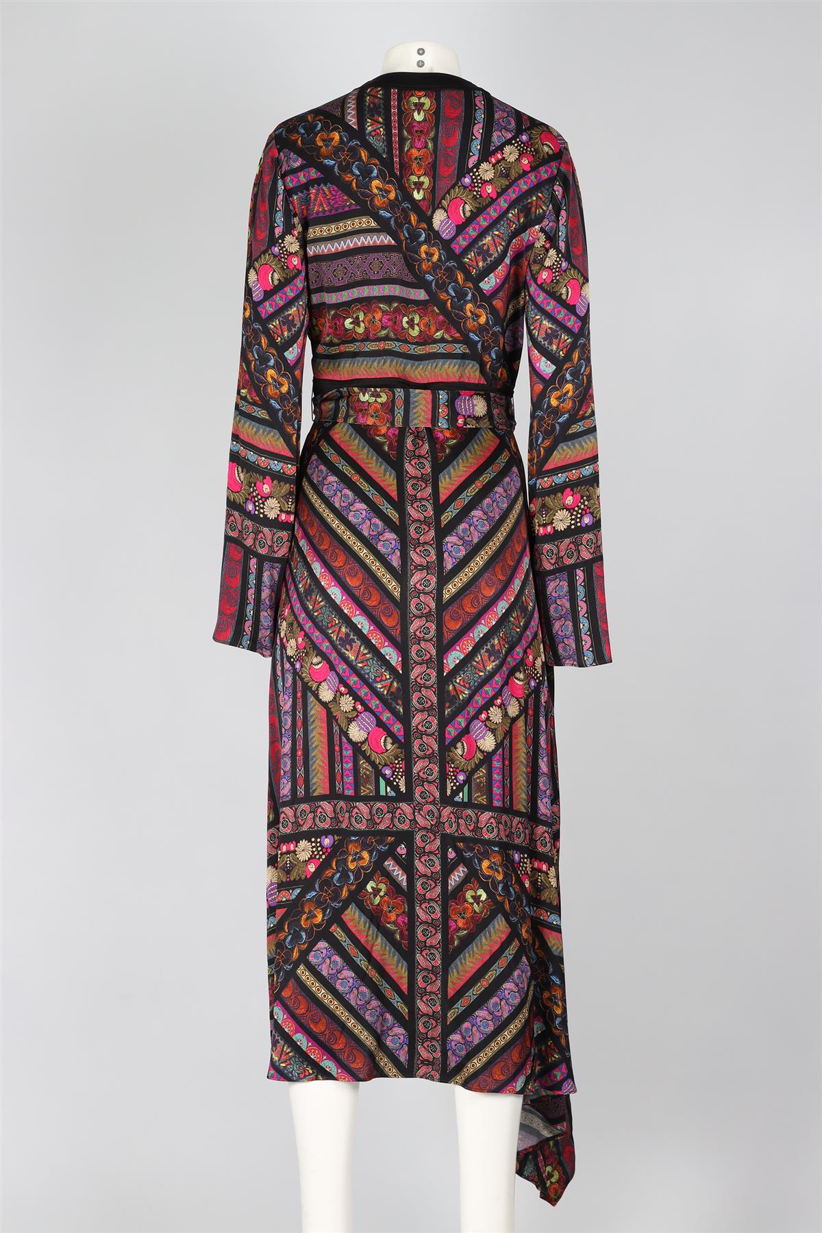 ETRO MULTICOLOURED SATIN MAXI DRESS IT 44 UK 12