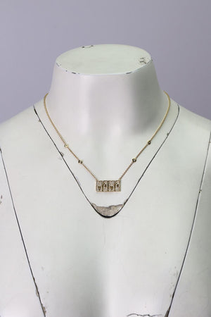 JACQUIE AICHE MAMA 14K YELLOW GOLD AND DIAMOND CHAIN NECKLACE
