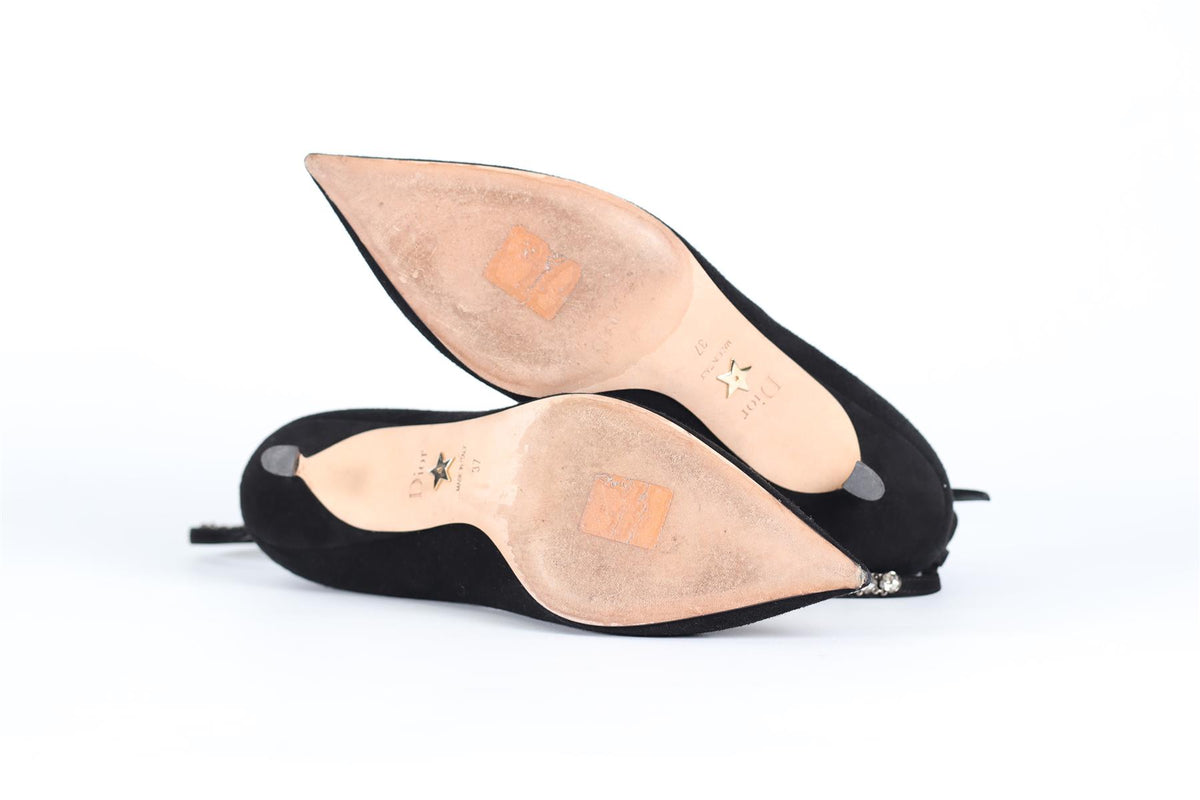 CHRISTIAN DIOR CRYSTAL AND SUEDE PUMPS EU 37 UK 4 US 7