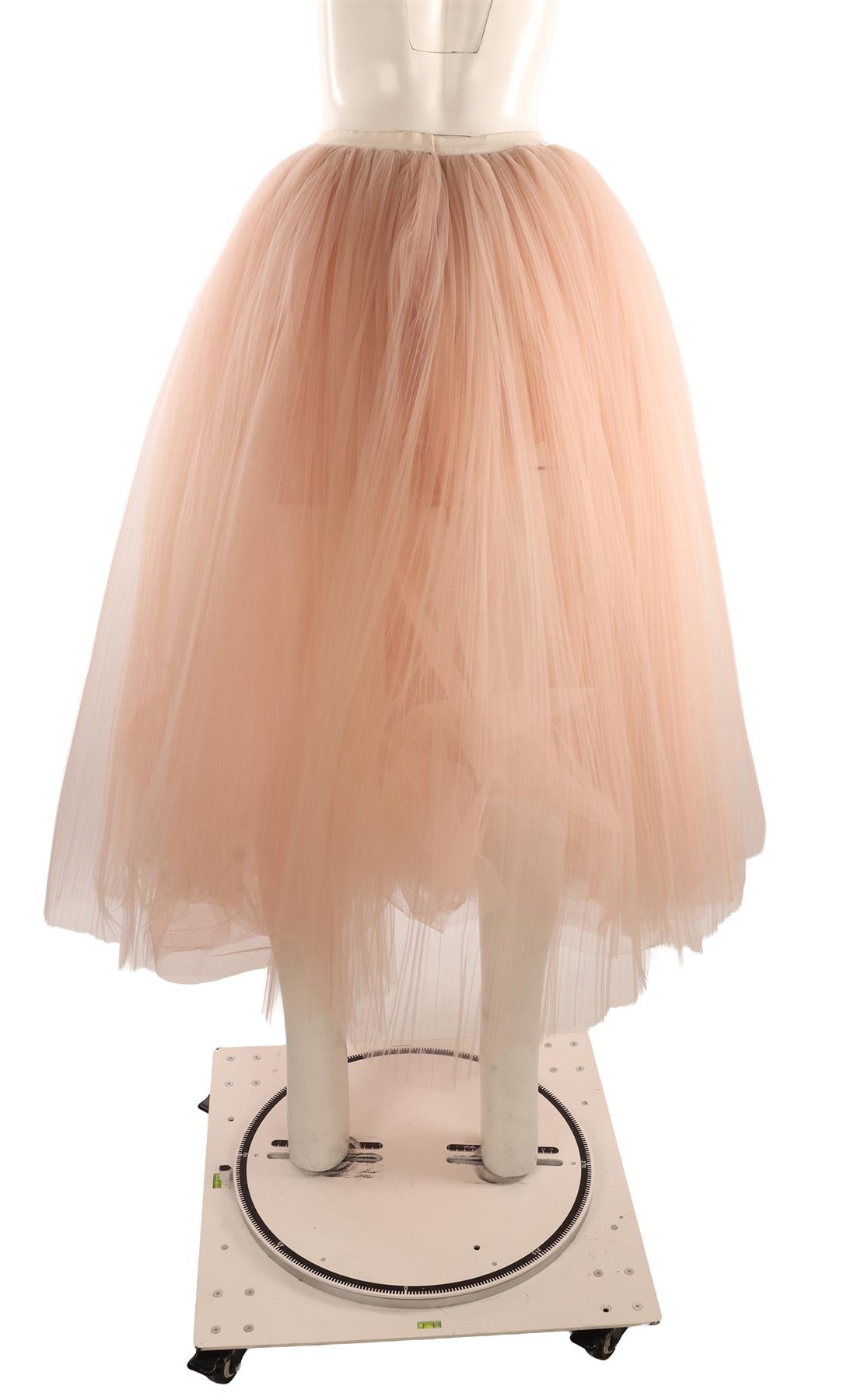 KHAITE PINK TULLE MIDI SKIRT SMALL