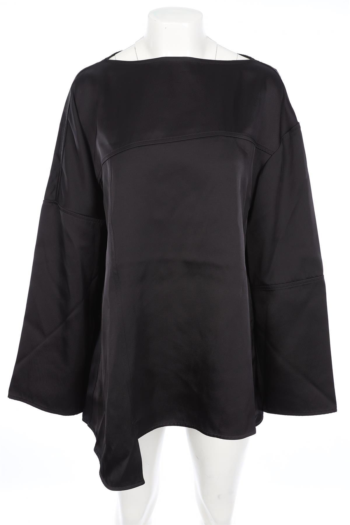 JIL SANDER BLACK SILK TOP FR 36 UK 8