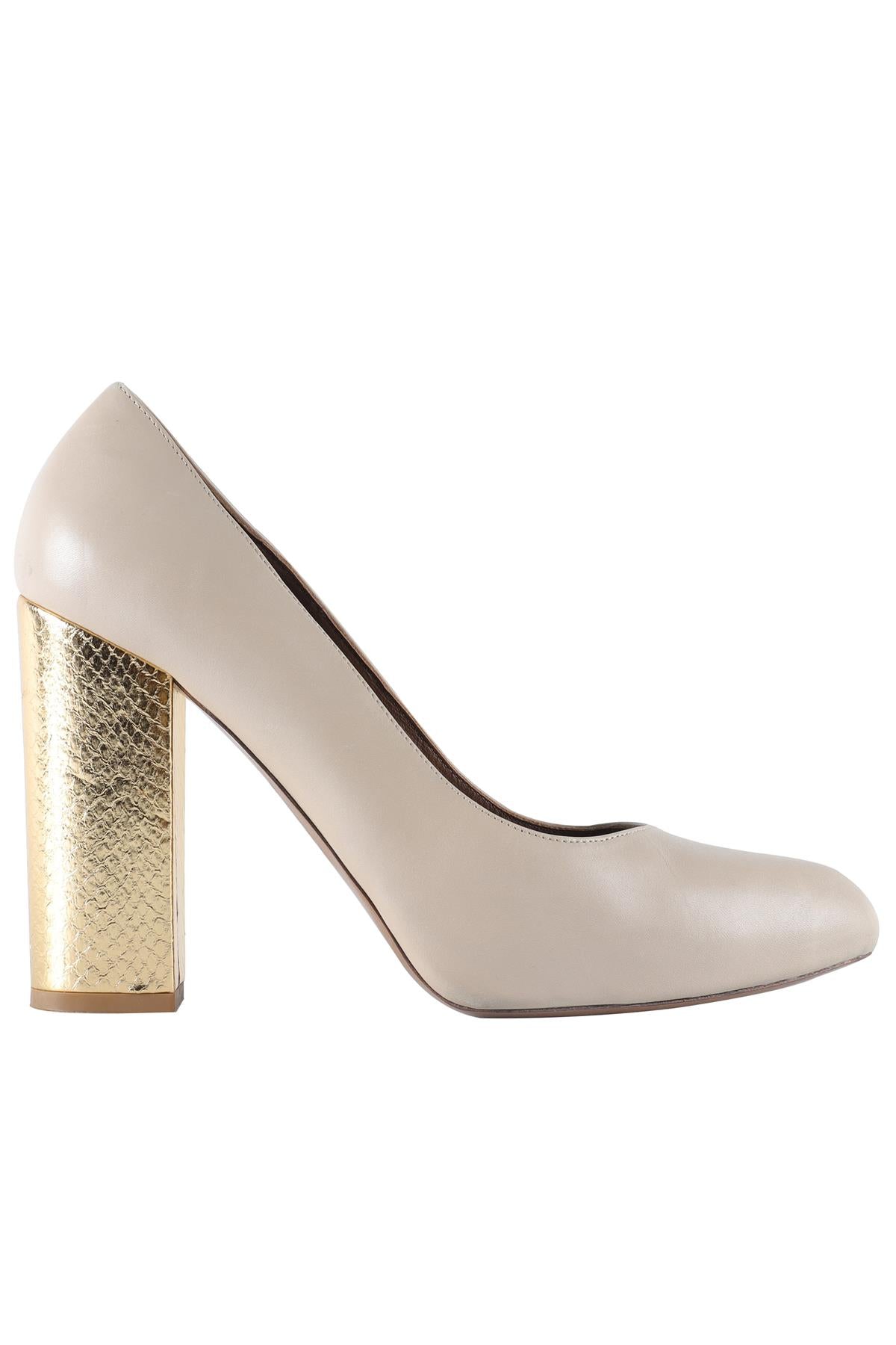 MARNI TAUPE LEATHER PUMPS EU 39.5 UK 6.5 US 9.5