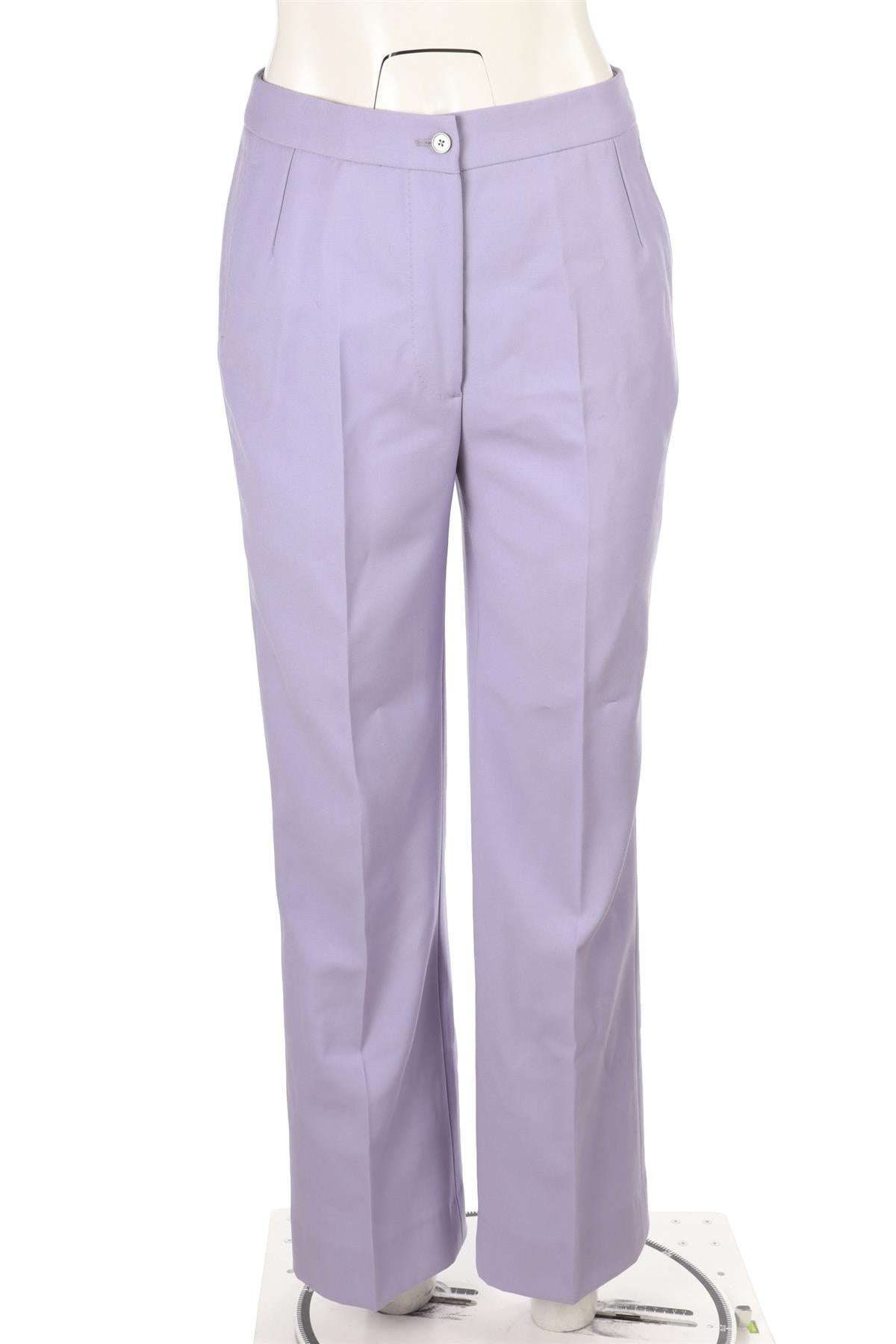 PURPLE WOOL WIDE LEG PANTS