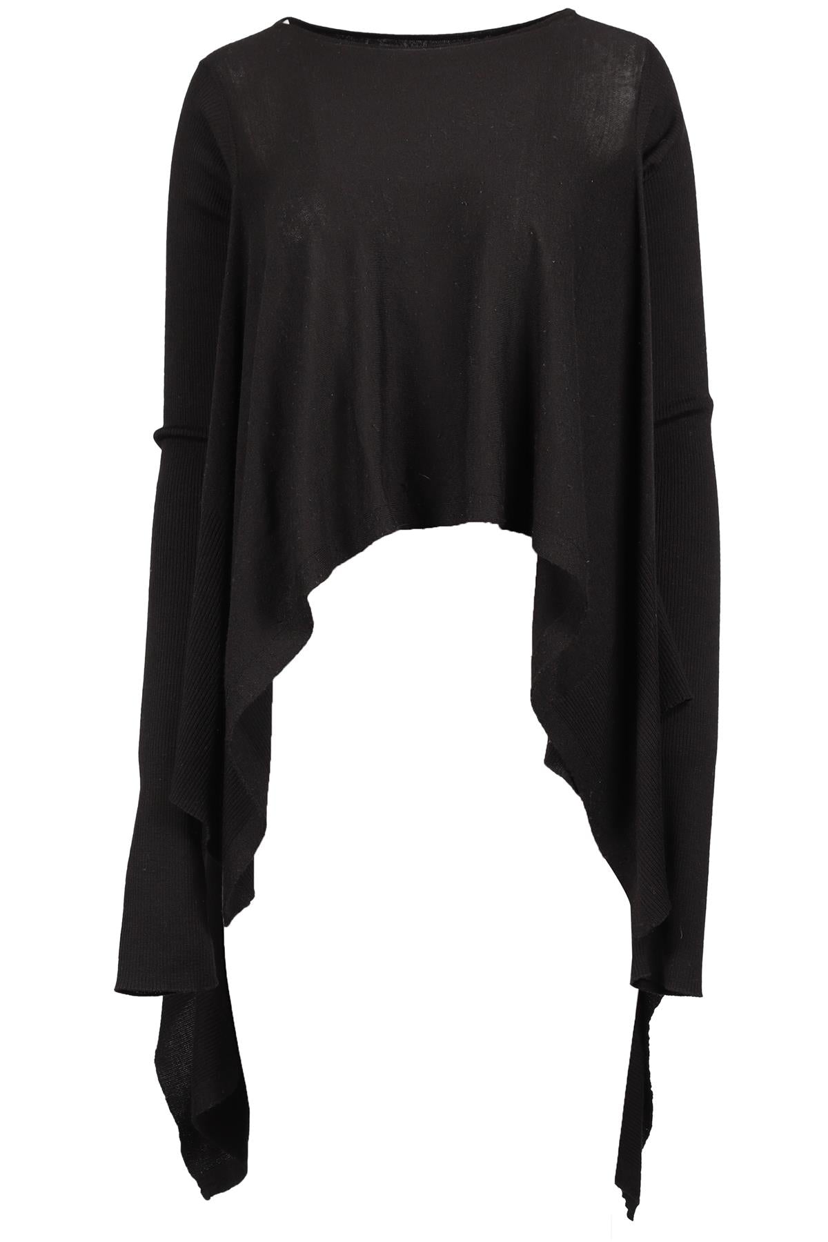 RICK OWENS BLACK WOOL SWEATER XSMALL