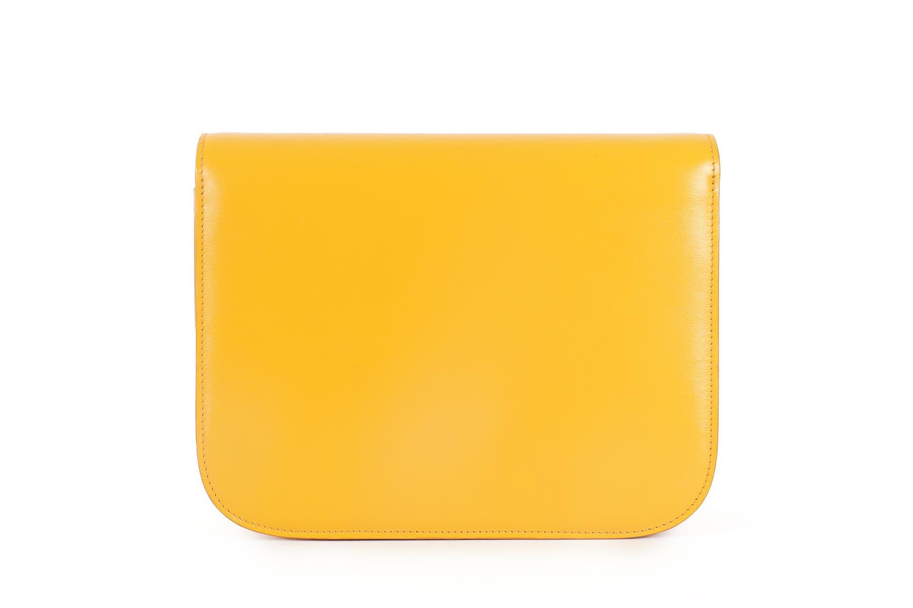 CELINE ORANGE CLASSIC BOX LEATHER SHOULDER BAG