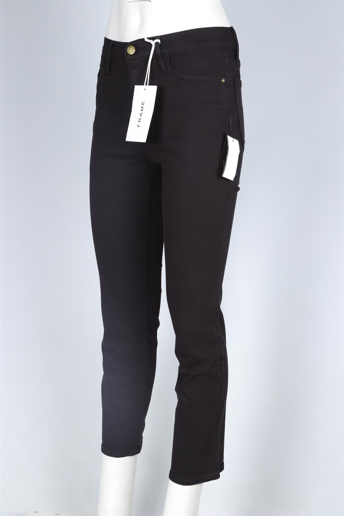 FRAME BLACK HIGH RISE STRAIGHT LEG JEANS W27 UK 8-10
