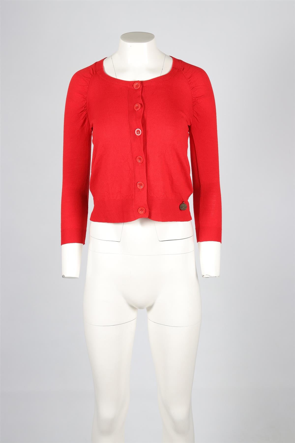 SEE BY CHLOÉ RED WOOL CARDIGAN IT 40 UK 8