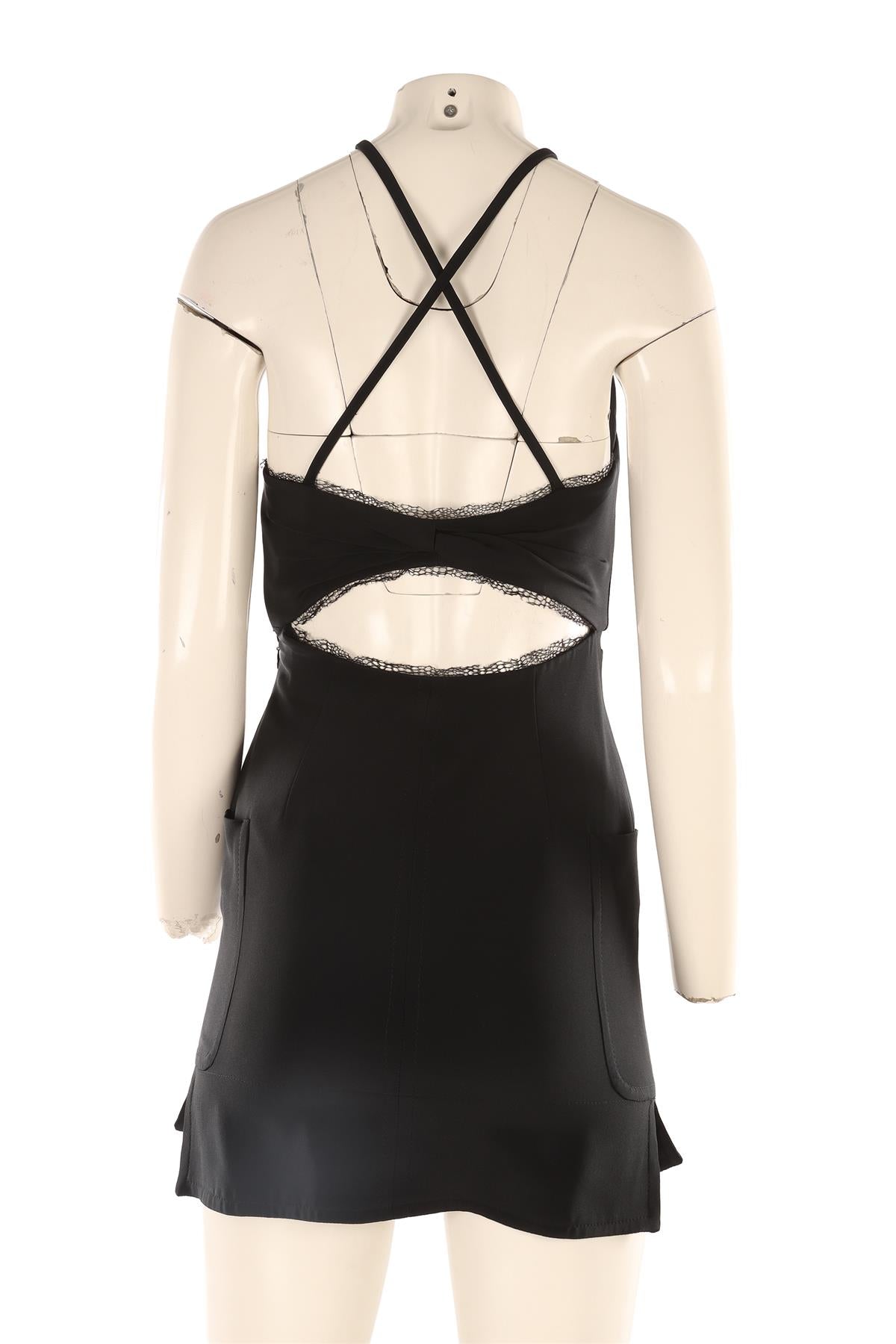 EMILIO PUCCI BLACK SILK MINI DRESS IT 38 UK 6