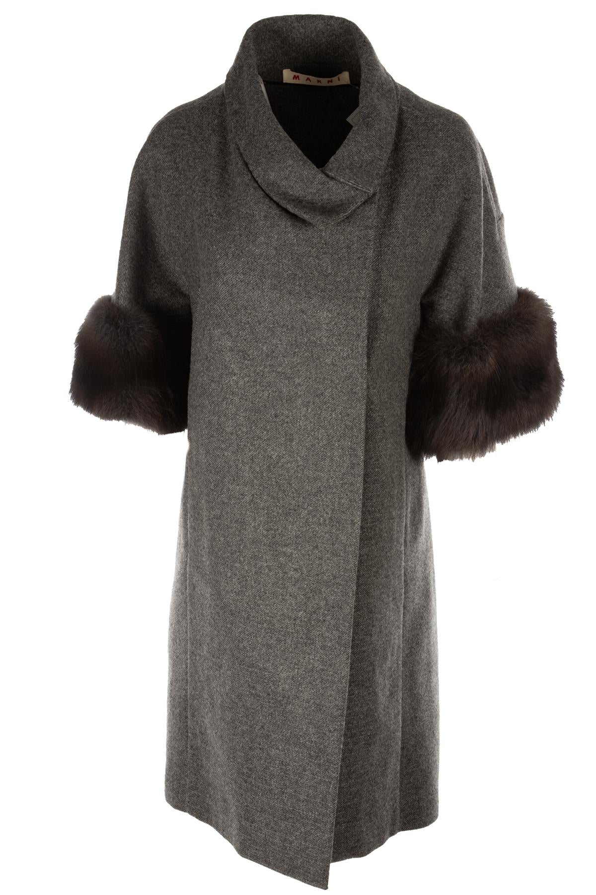 MARNI GREY WOOL COAT IT 38 UK 6