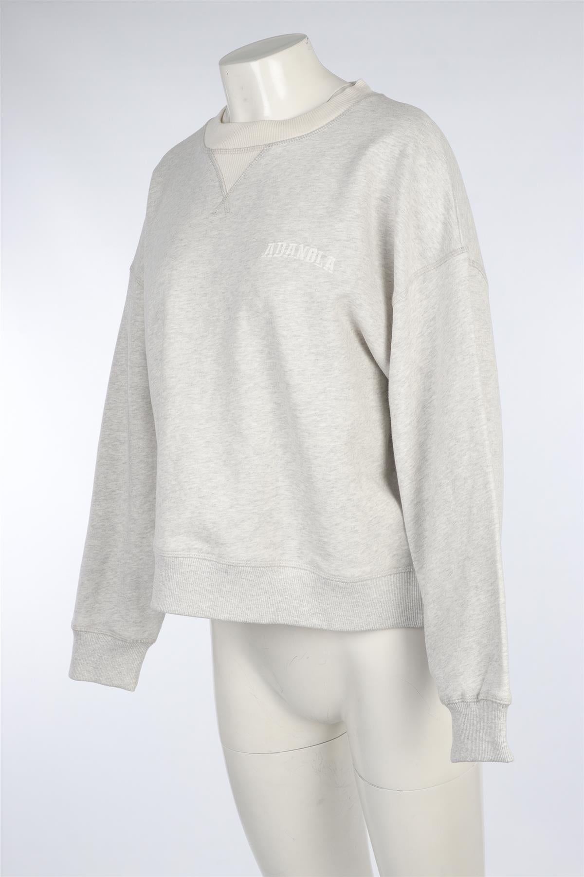ADANOLA GREY COTTON SWEATSHIRT MEDIUM