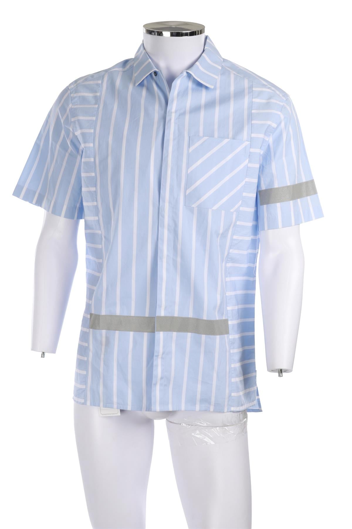 LANVIN BLUE MEN'S COTTON SHIRT MEDIUM