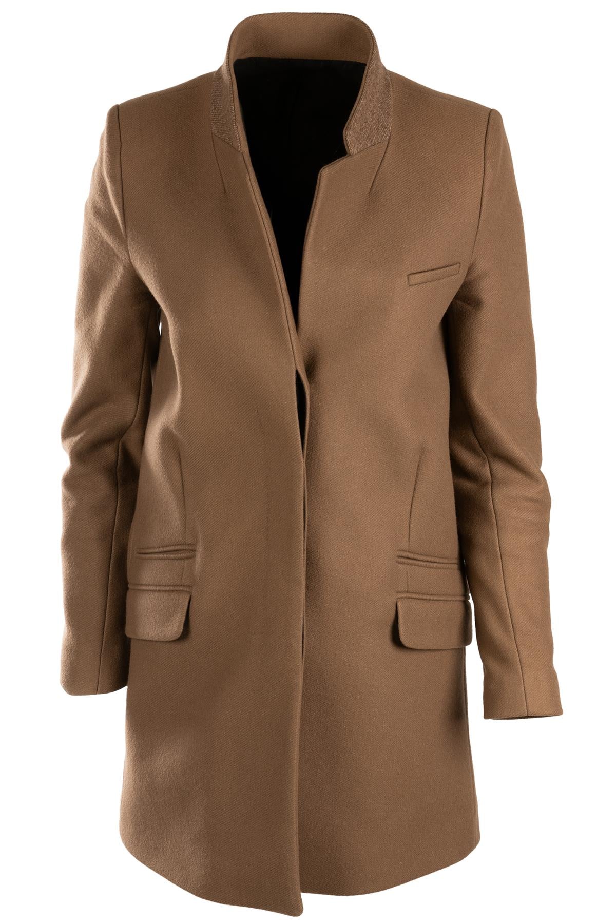 THE KOOPLES BROWN WOOL COAT FR 38 UK 10