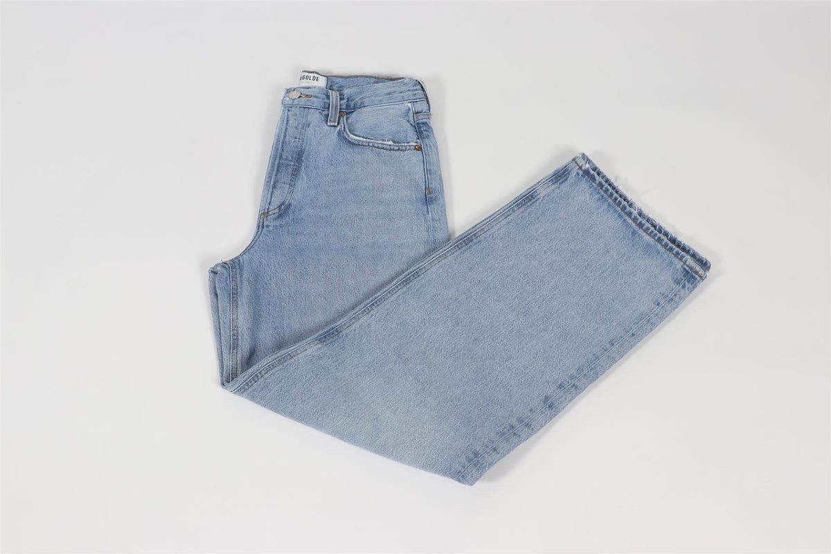 AGOLDE BLUE WIDE LEG JEANS W 24 UK 6