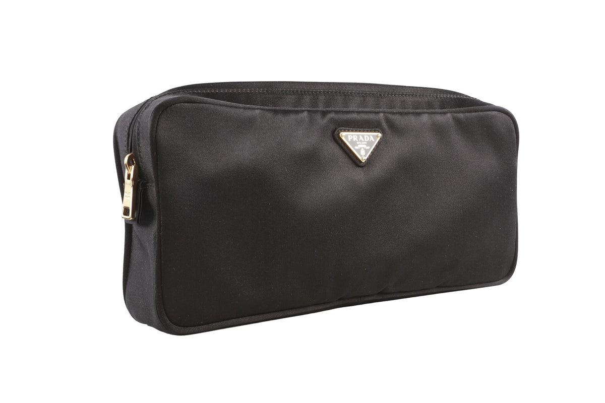 PRADA BLACK SILK JEWELLERY CASE AND DUSTBAGS