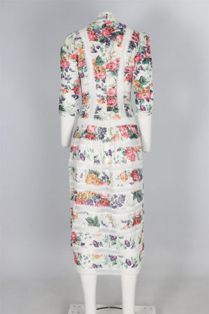 ZIMMERMANN MULTI COTTON MAXI DRESS 1 UK 10
