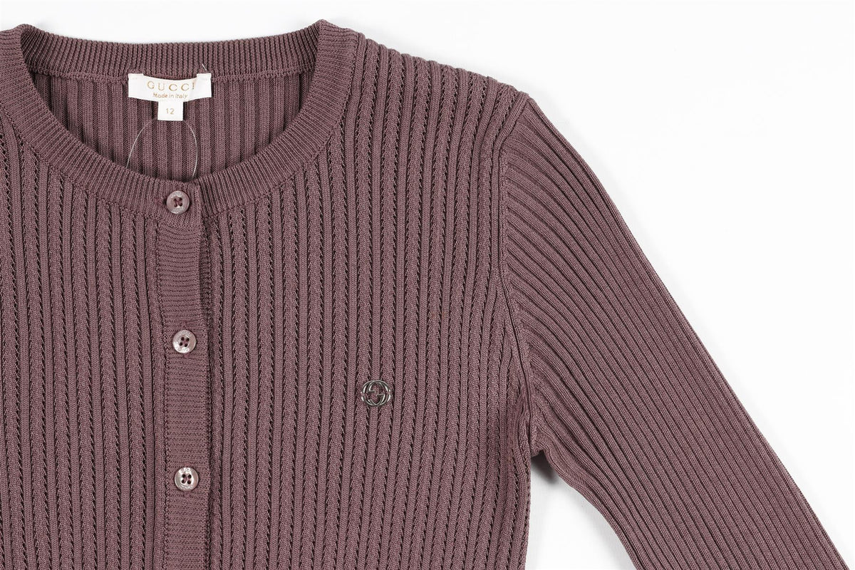 GUCCI PURPLE KIDS GIRLS SILK CARDIGAN 12 YEARS