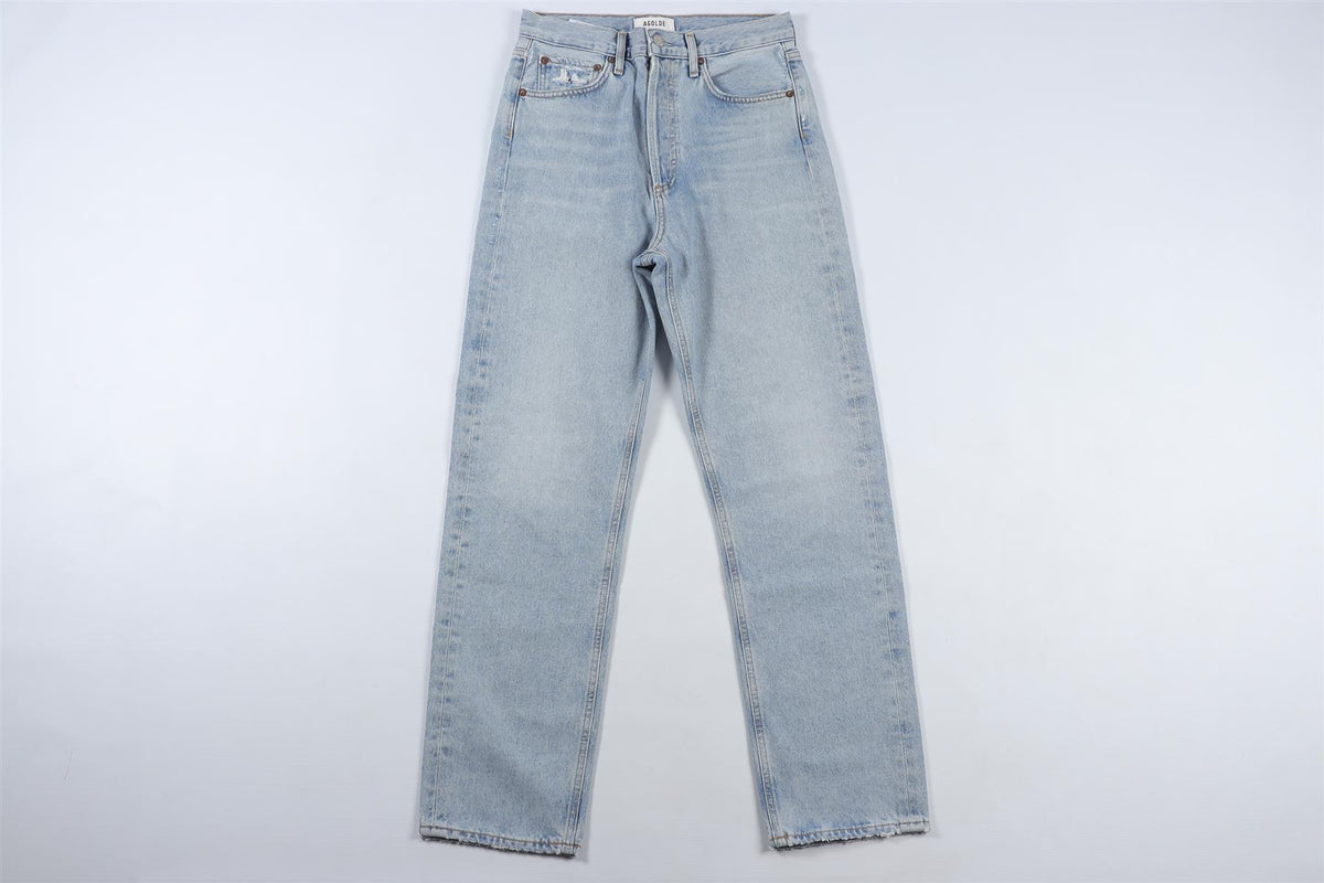 AGOLDE BLUE HIGH RISE STRAIGHT LEG JEANS W24 UK 6