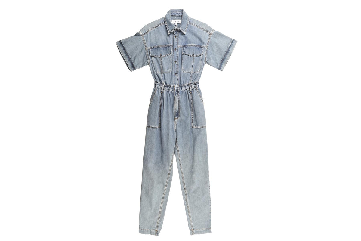 FRAME BLUE DENIM JUMPSUIT XXSMALL