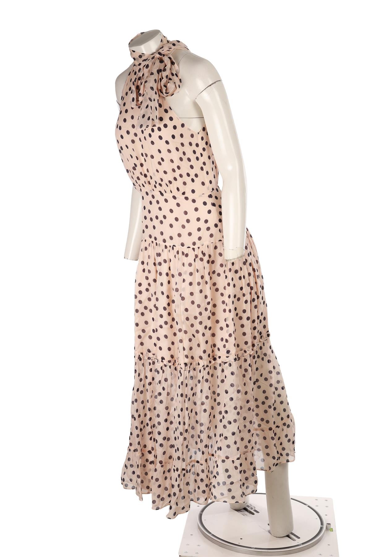 NUDE CREPE MAXI DRESS