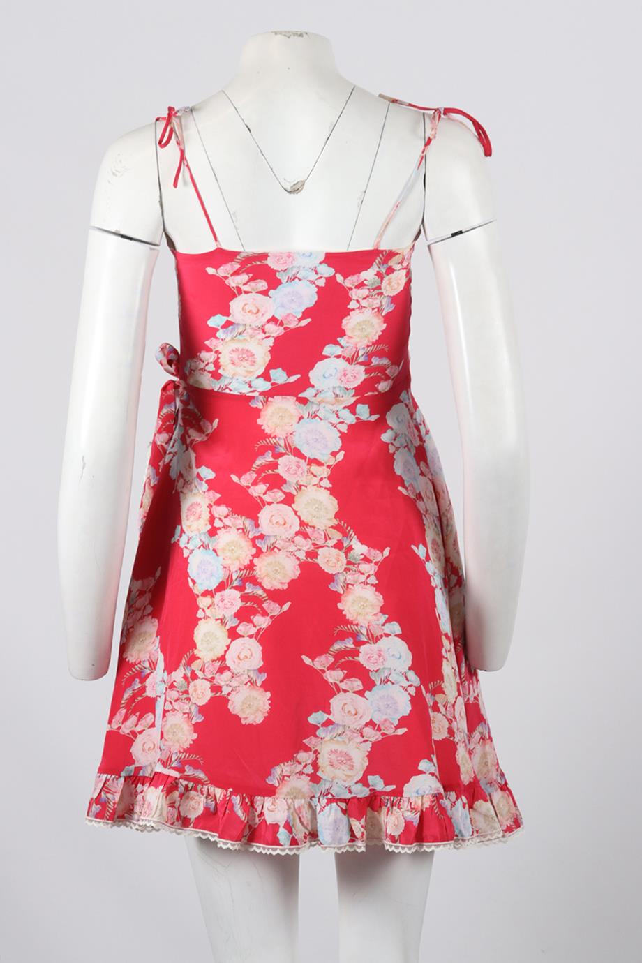 ATHENA PROCOPIOU FLORAL PRINT COTTON MINI DRESS UK 6