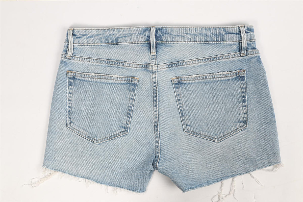 FRAME HIGH RISE DENIM SHORTS W27 UK 8-10