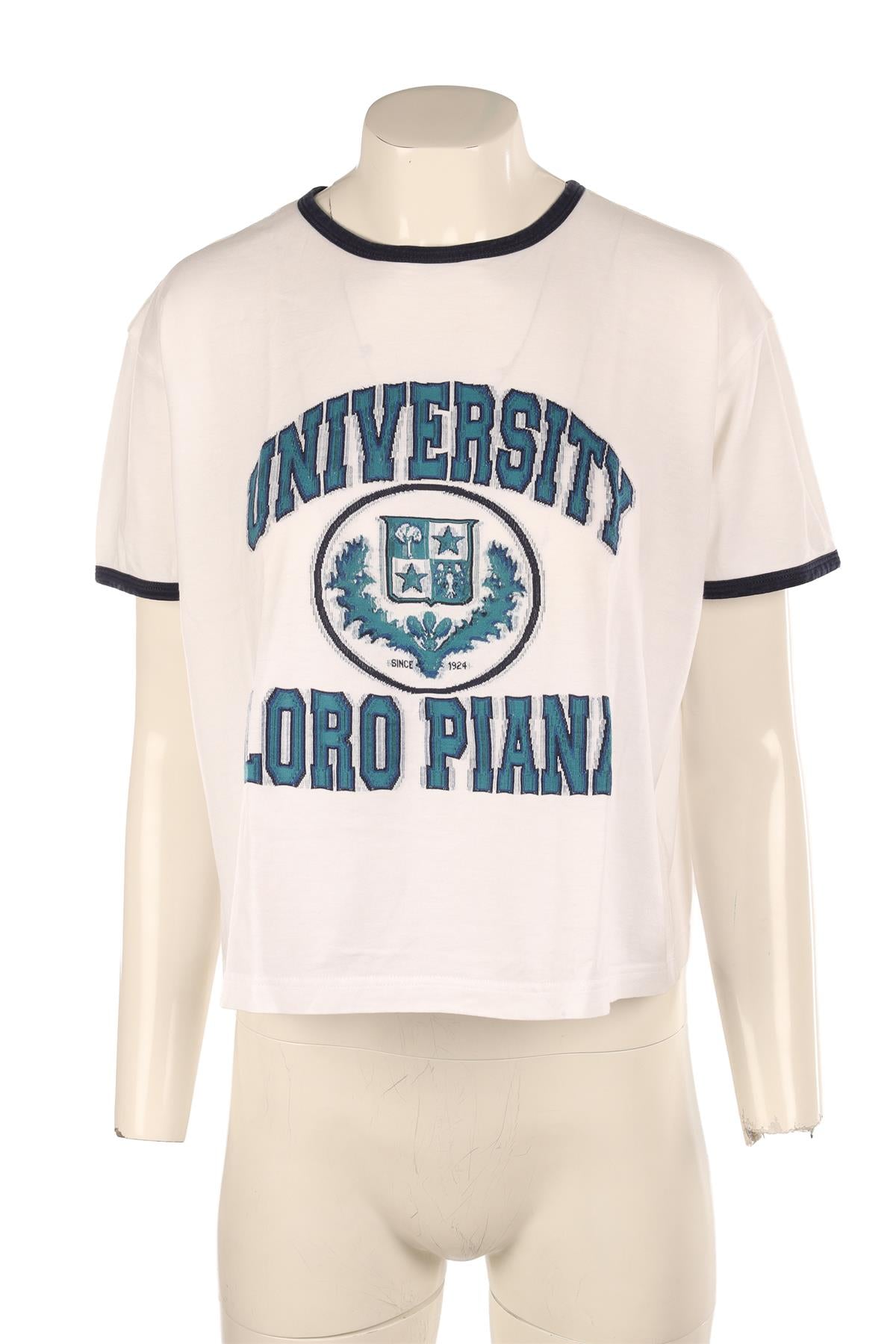 LORO PIANA WHITE COTTON T-SHIRT SMALL