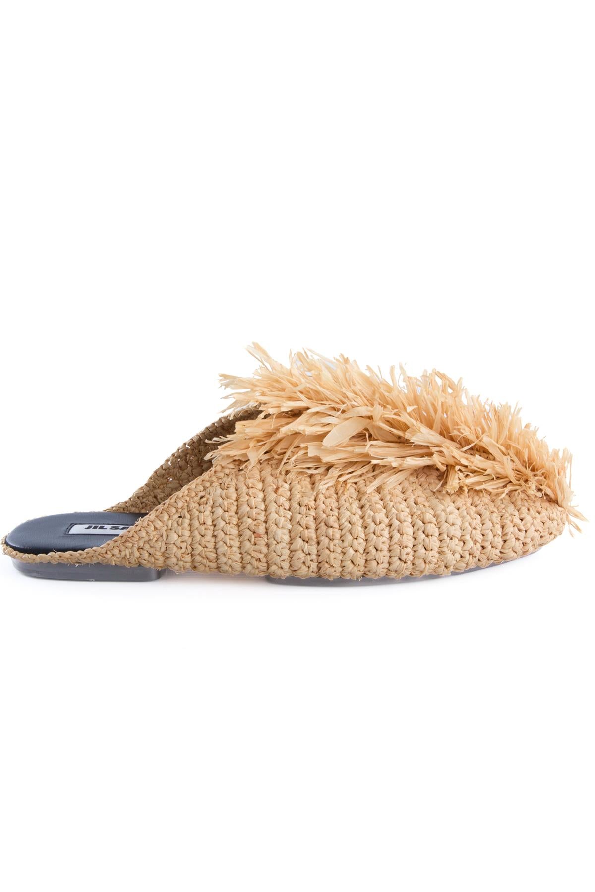 JIL SANDER BEIGE RAFFIA MULES EU 38 UK 5 US 8