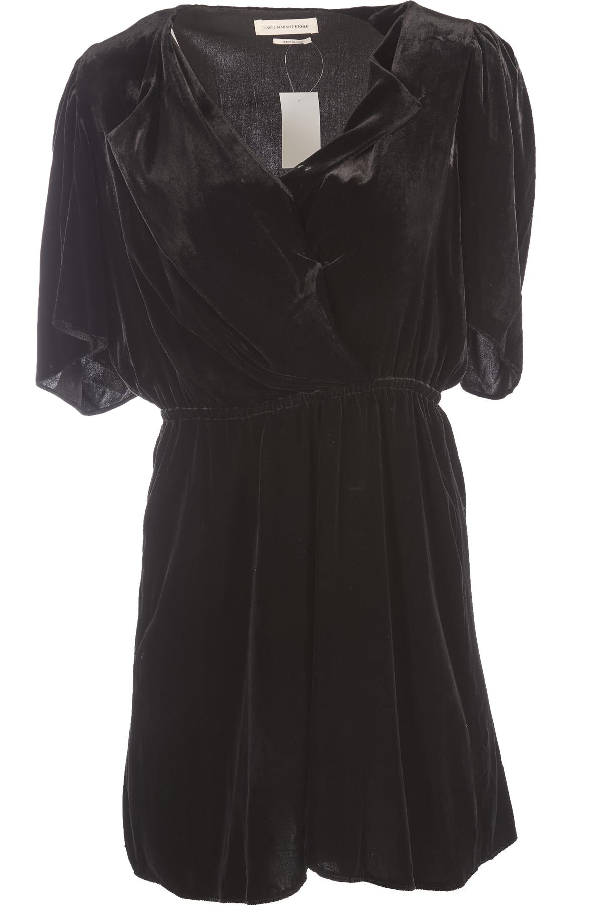 ISABEL MARANT ÉTOILE BLACK VELVET MINI DRESS FR 36 UK 8