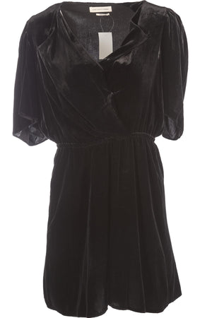 ISABEL MARANT ÉTOILE BLACK VELVET MINI DRESS FR 36 UK 8
