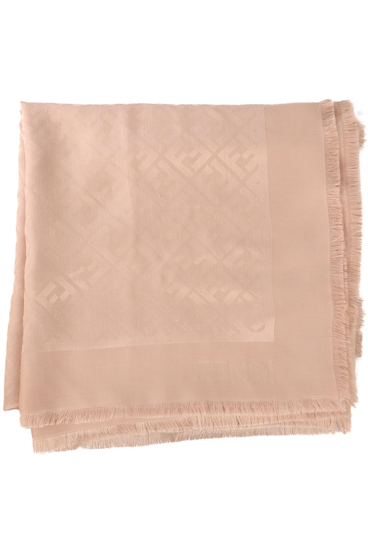 FENDI PINK FF SILK SCARF ONE SIZE