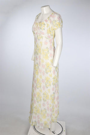 LOVESHACKFANCY MULTI SILK MAXI DRESS MEDIUM