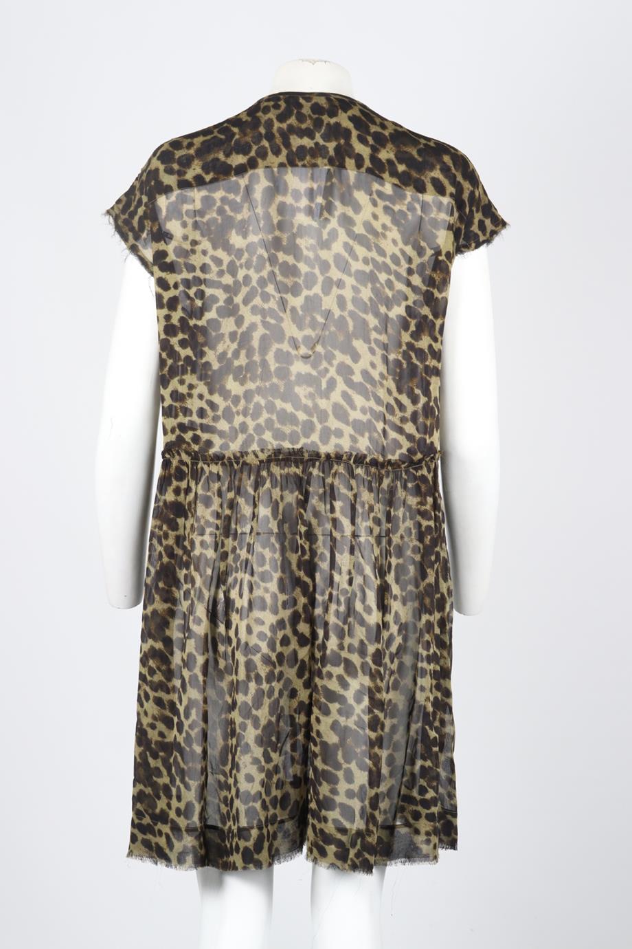 ISABEL MARANT ÉTOILE LEOPARD PRINT CREPE MINI DRESS FR 34 UK 6