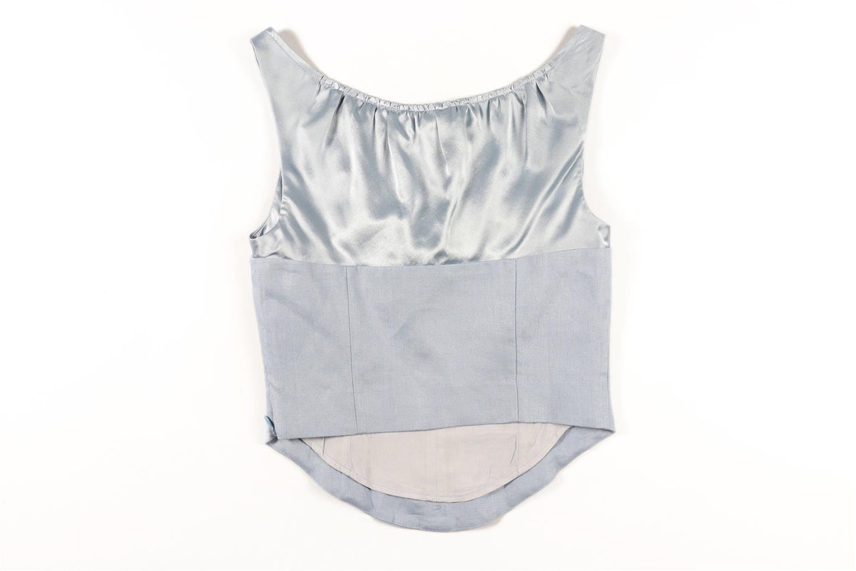 REFORMATION BLUE LINEN TOP US 2 UK 6