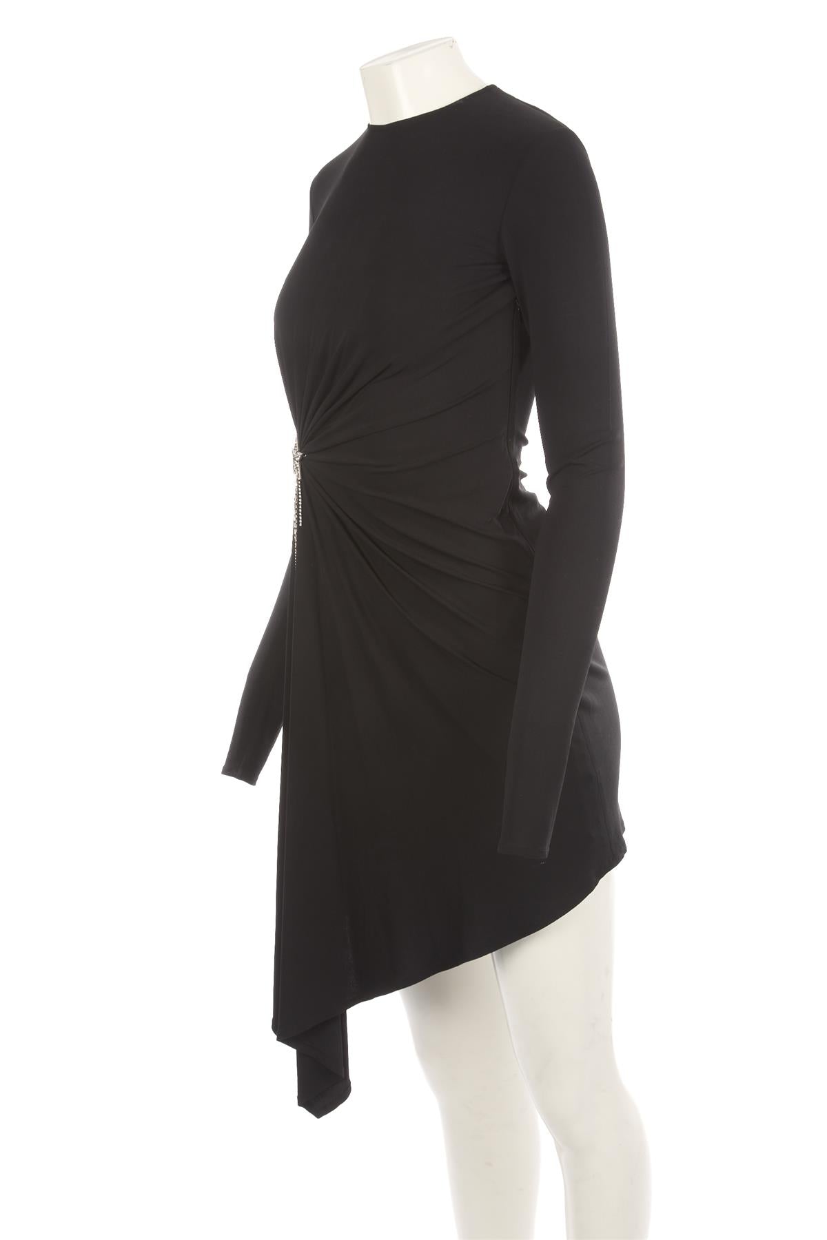 SAINT LAURENT BLACK JERSEY MINI DRESS FR 34 UK 6