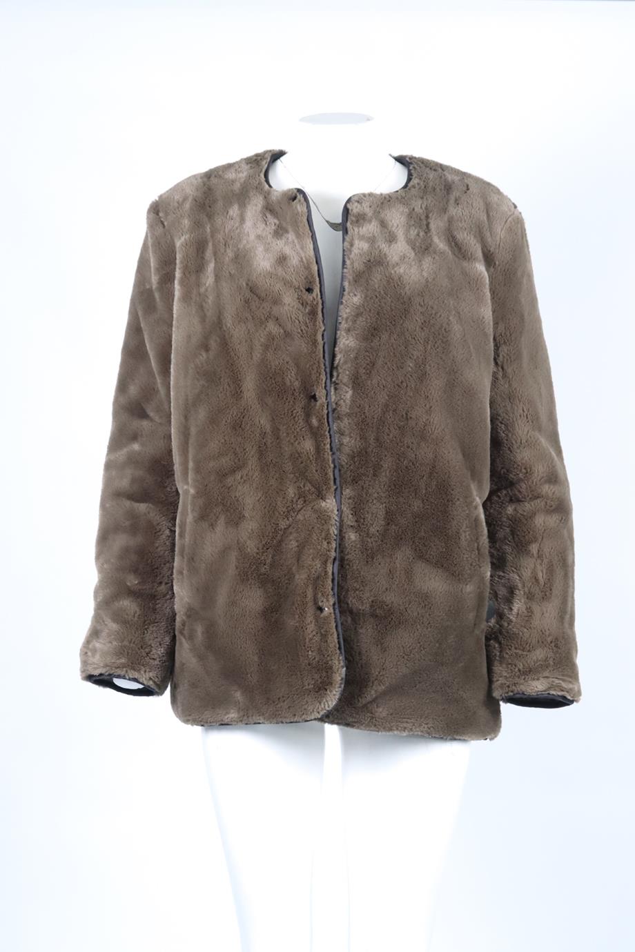 THE KOOPLES REVERSIBLE FAUX FUR AND SHELL JACKET UK 12