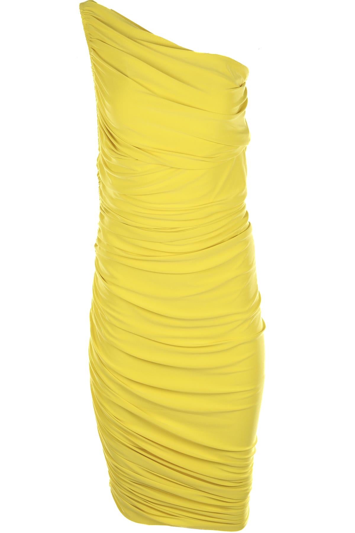 NORMA KAMALI YELLOW JERSEY MAXI DRESS SMALL