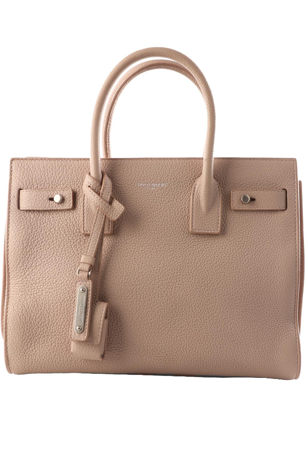 SAINT LAURENT PINK SAC DE JOUR BABY LEATHER TOTE BAG