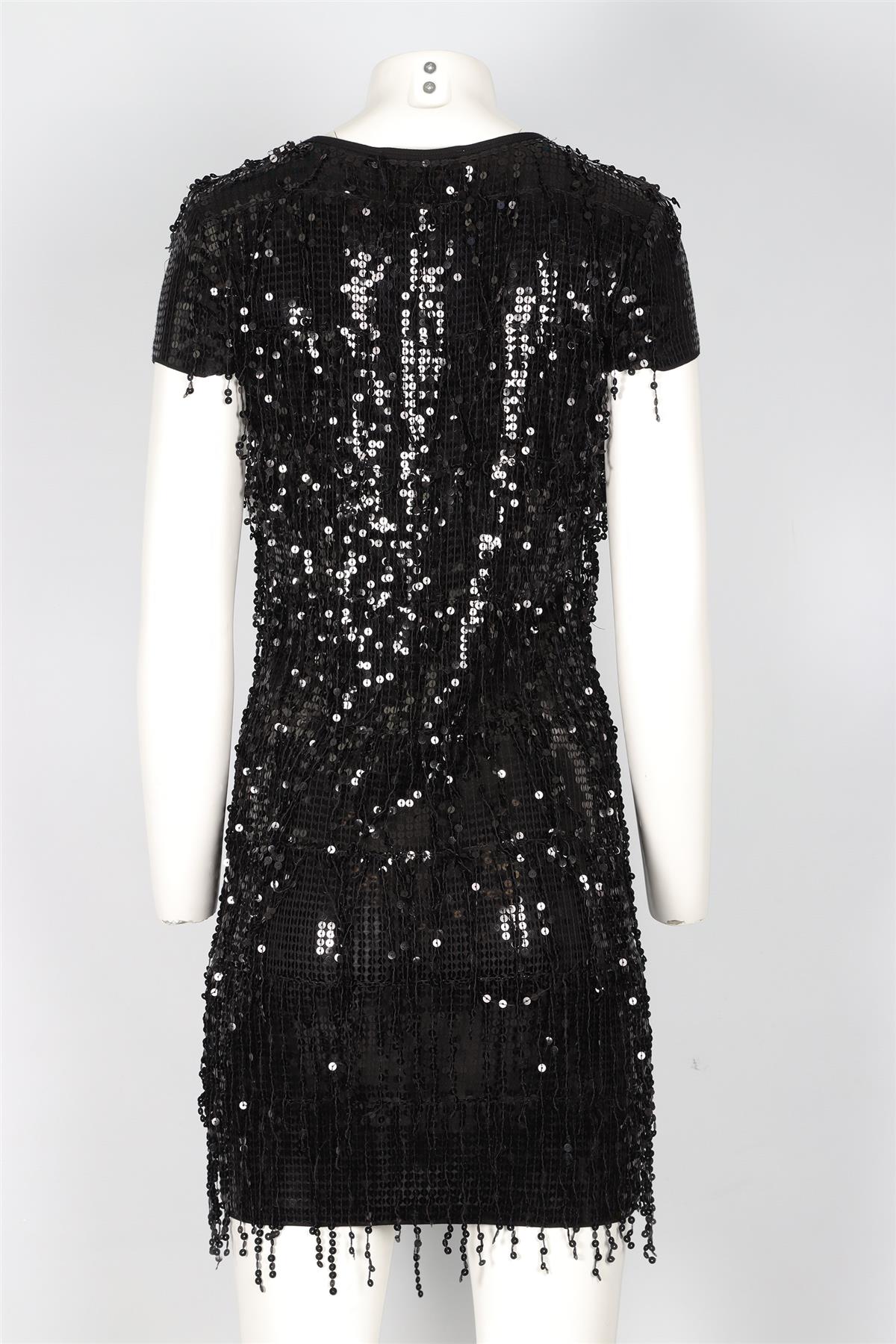 MICHAEL KORS BLACK SEQUIN MINI DRESS XSMALL