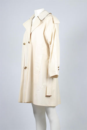 BURBERRY PROPORSUM CREAM VINTAGE COTTON TRENCH COAT IT 42 UK 10