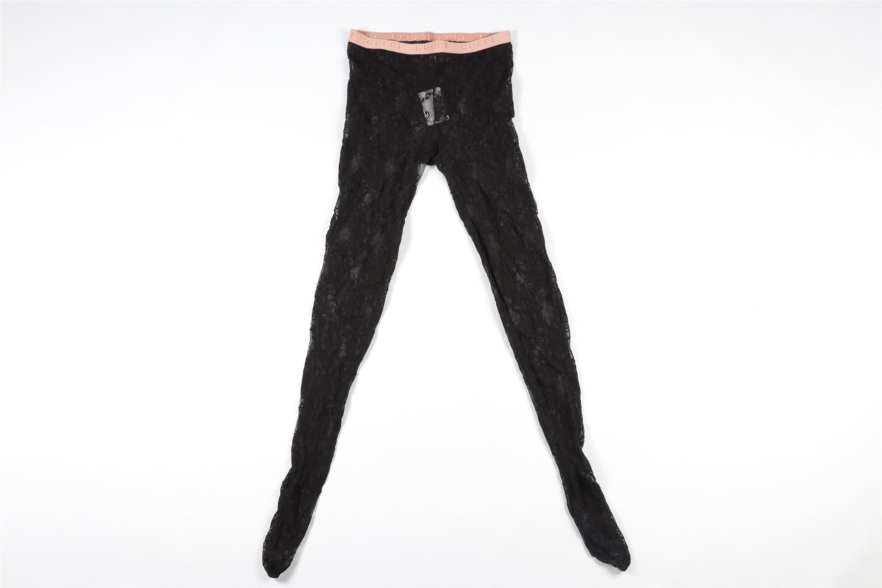 GUCCI BLACK LACE TIGHTS LARGE