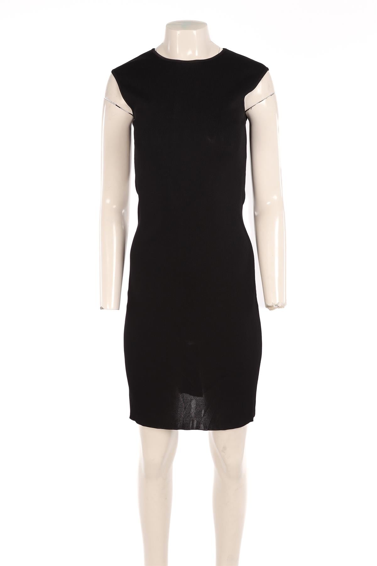 CHRISTIAN DIOR BLACK KNIT MIDI DRESS SMALL