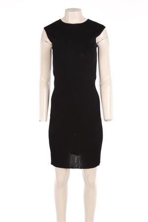 CHRISTIAN DIOR BLACK KNIT MIDI DRESS SMALL