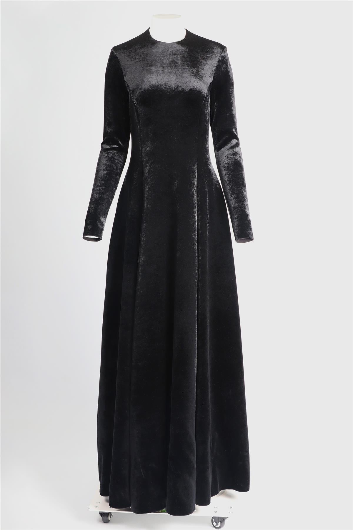 BALENCIAGA BLACK 2024 VELVET GOWN FR 42 UK 14