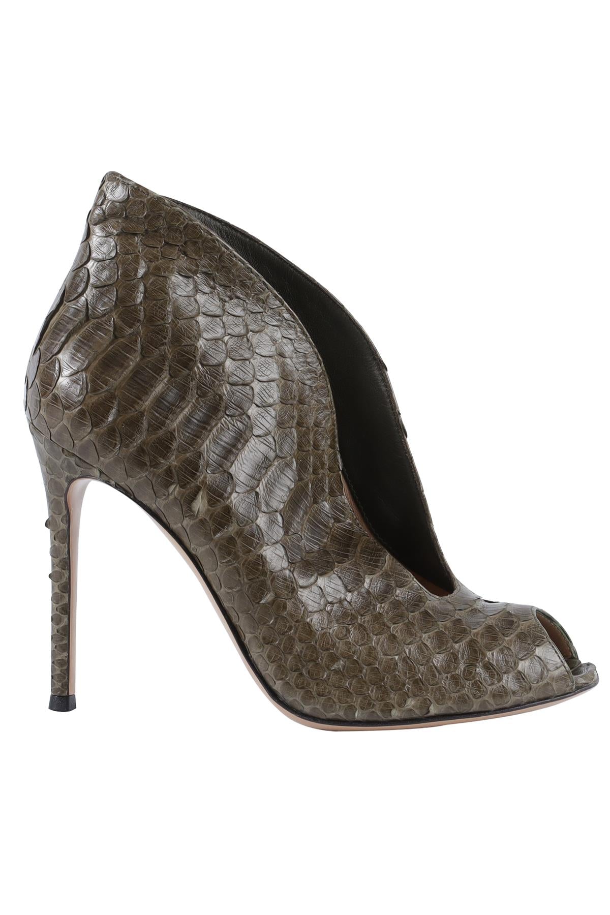 GIANVITO ROSSI GREEN PYTHON ANKLE BOOTS EU 38 UK 5 US 8