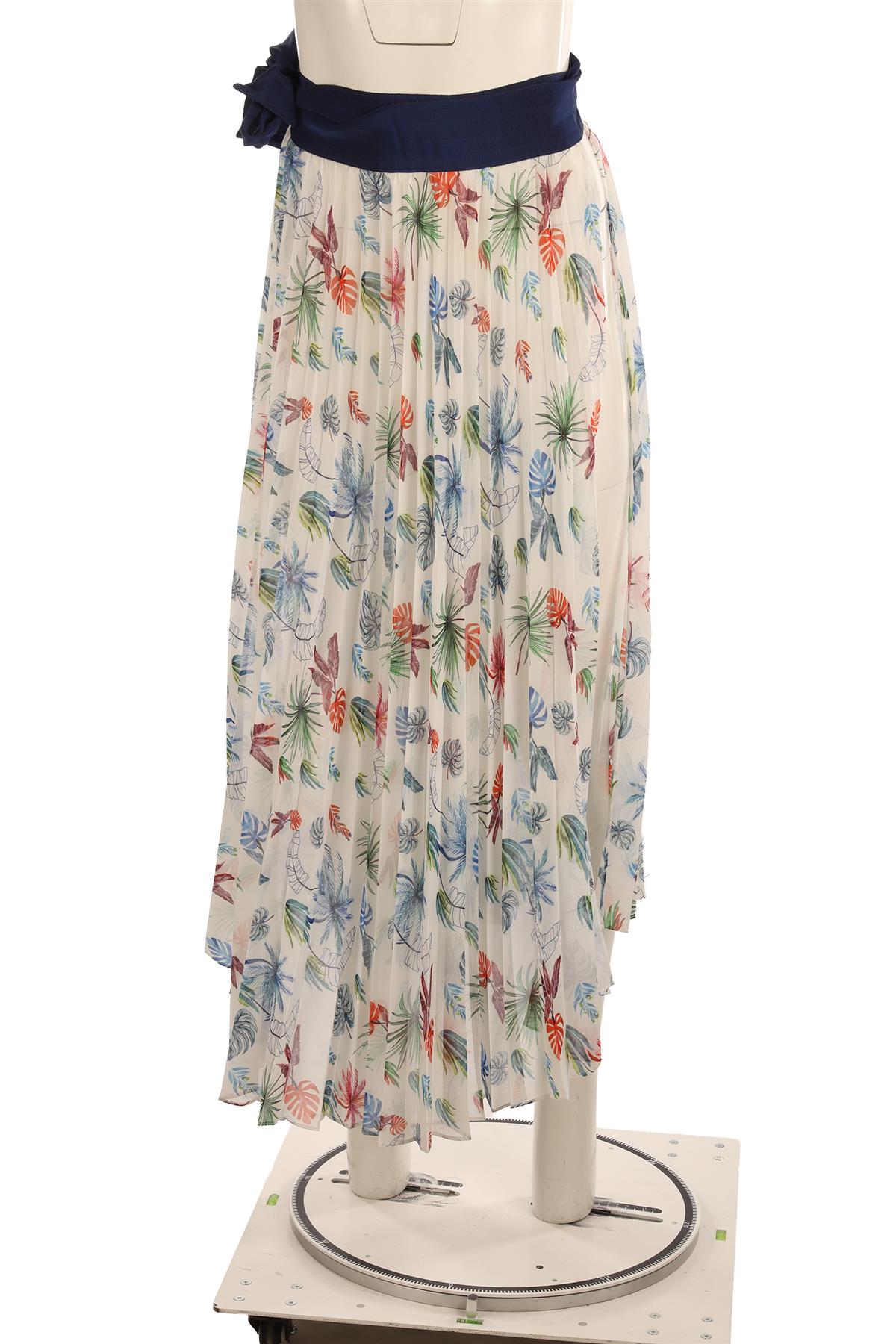SILVIA TCHERASSI MULTI CREPE MIDI SKIRT SMALL