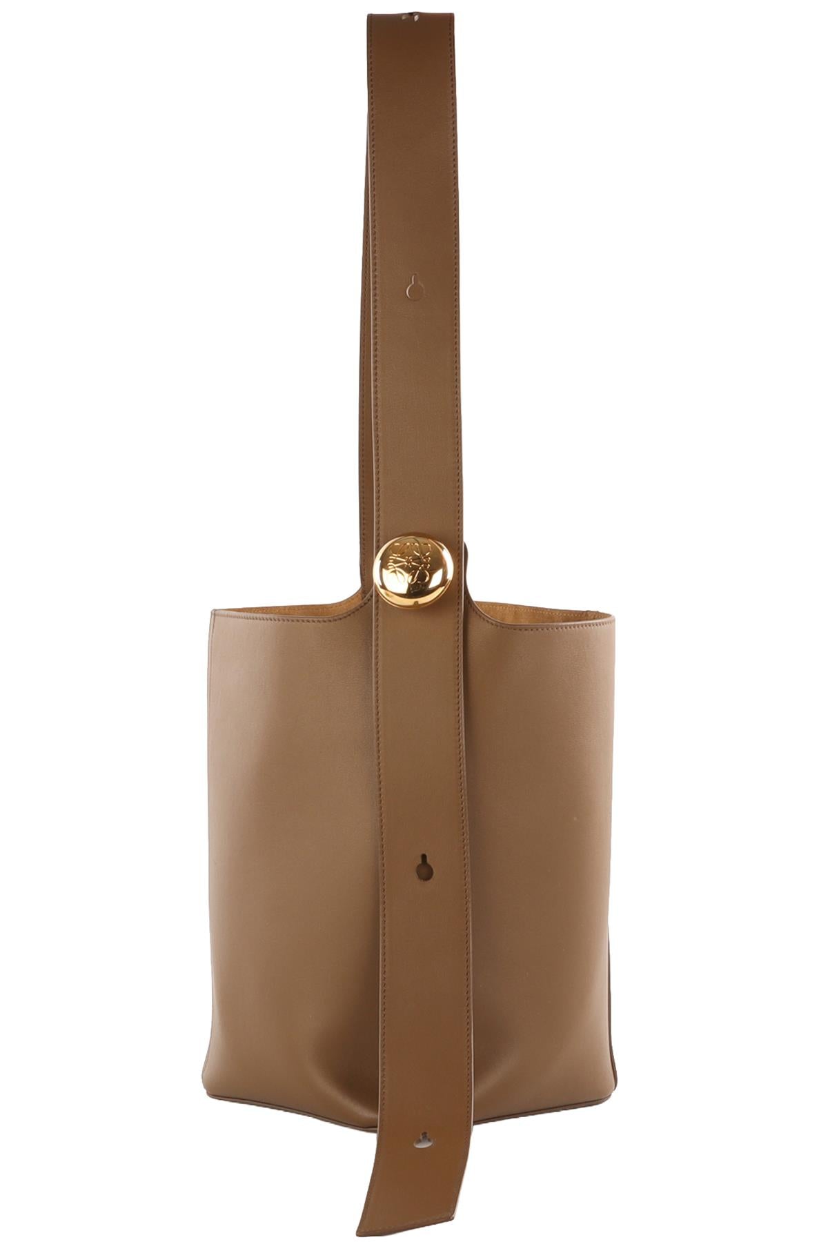 LOEWE BROWN PEBBLE MEDIUM LEATHER SHOULDER BAG