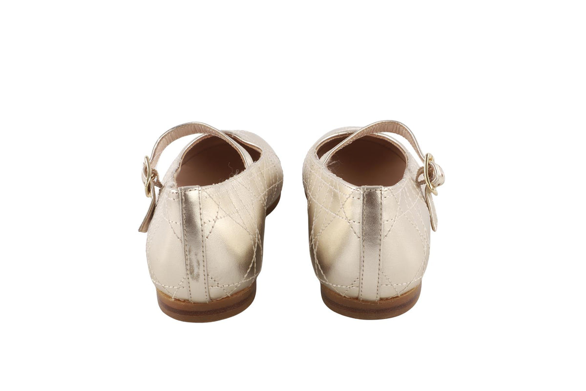 CHRISTIAN DIOR GOLD KIDS GIRLS BALLET FLATS EU 29 UK 11 US 12