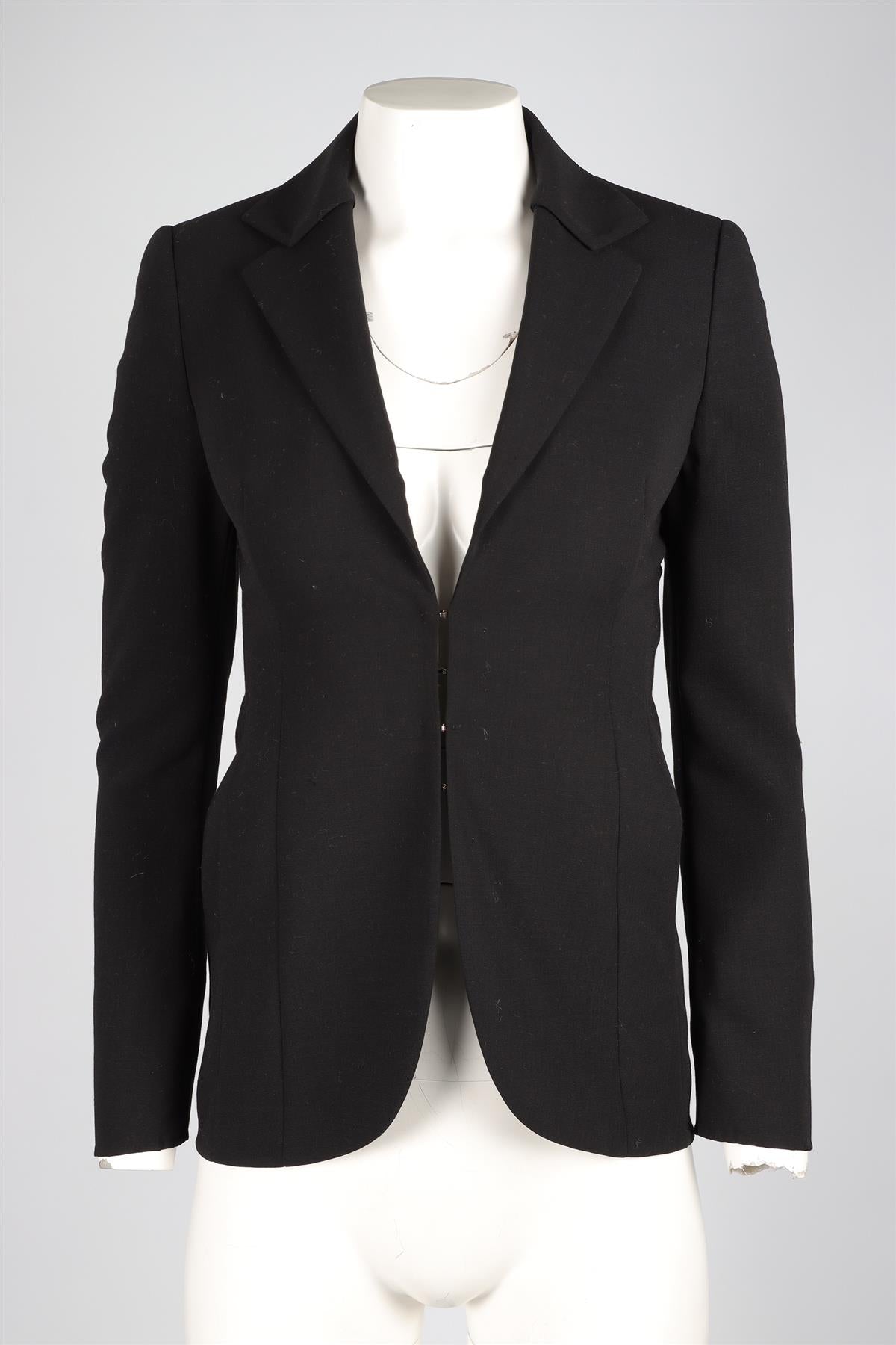 AKRIS BLACK WOOL BLAZER US 2 UK 6